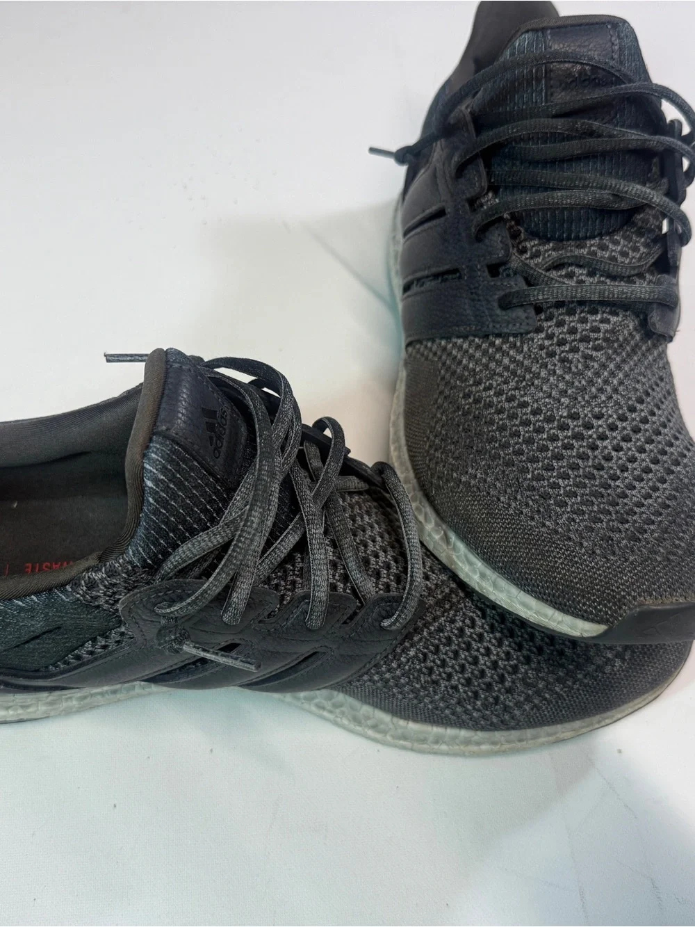 adidas Ultra Boosts Men's Black Knit Athletic Trainers Shoes